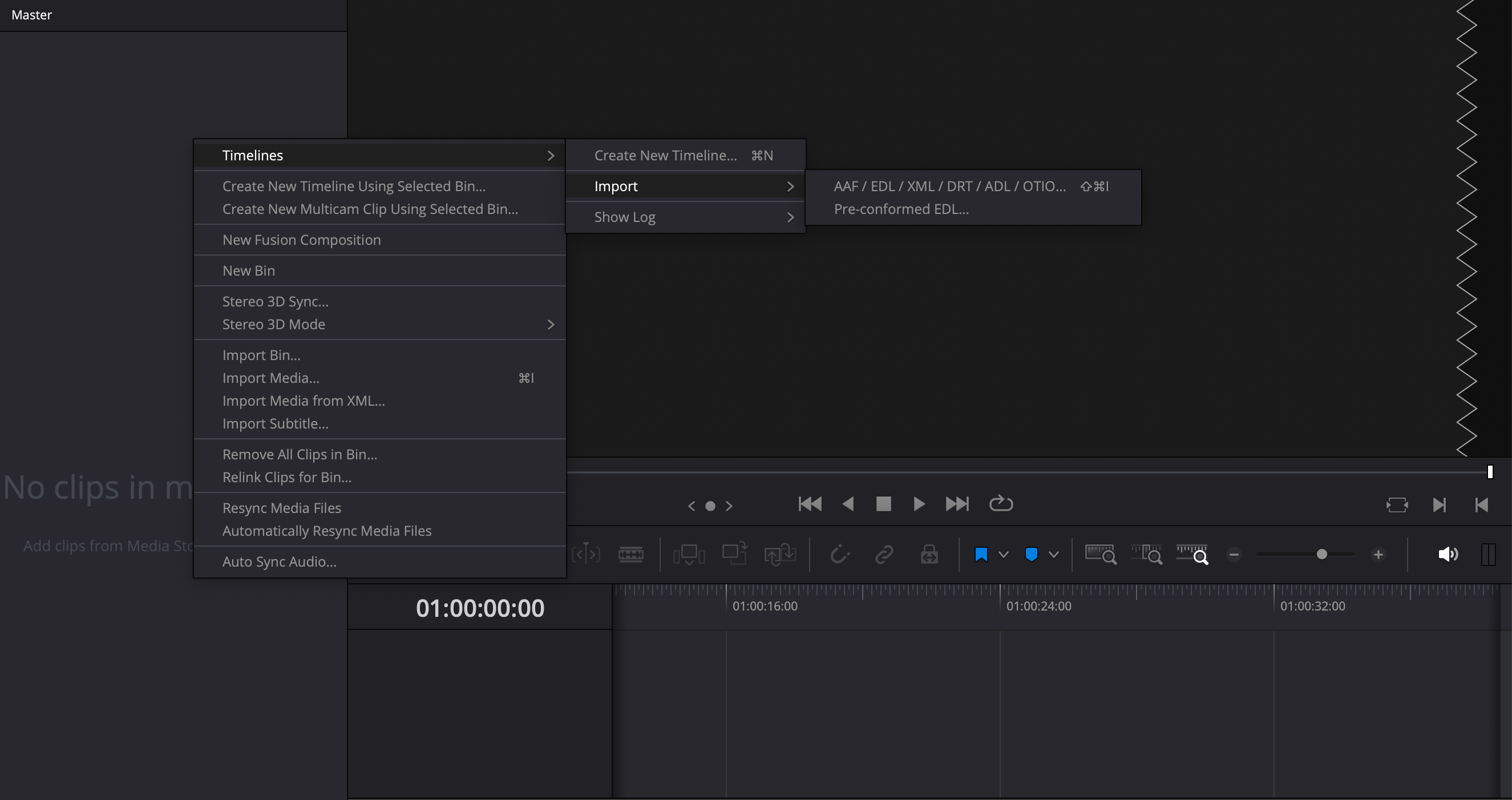 DaVinci Resolve Import Steps